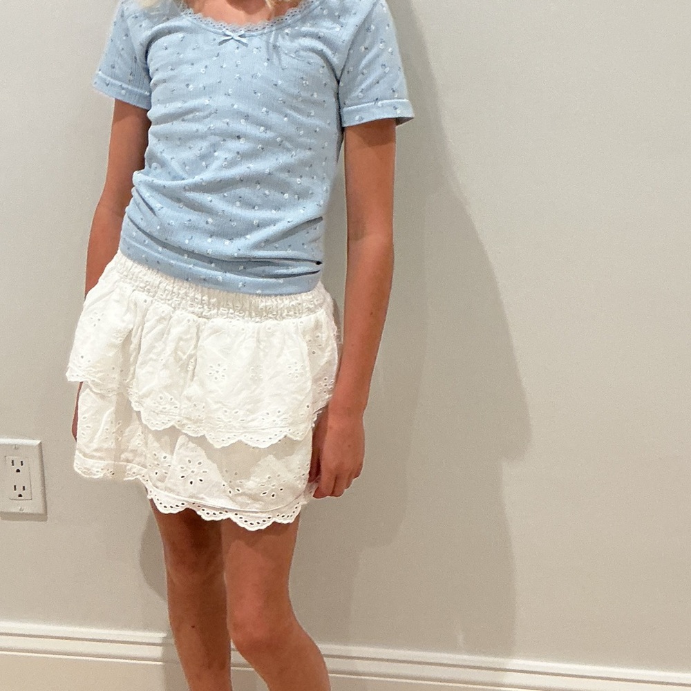 Cat & Jack White Eyelet Mini Skirt